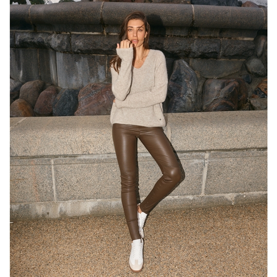 Mos Mosh Lucia Stretch Leather Leggings, Rain Drum